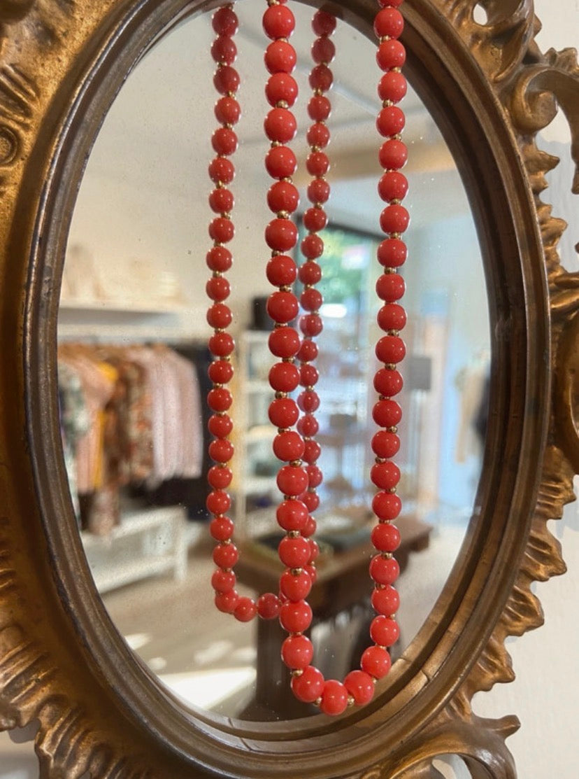 Collana perle color corallo