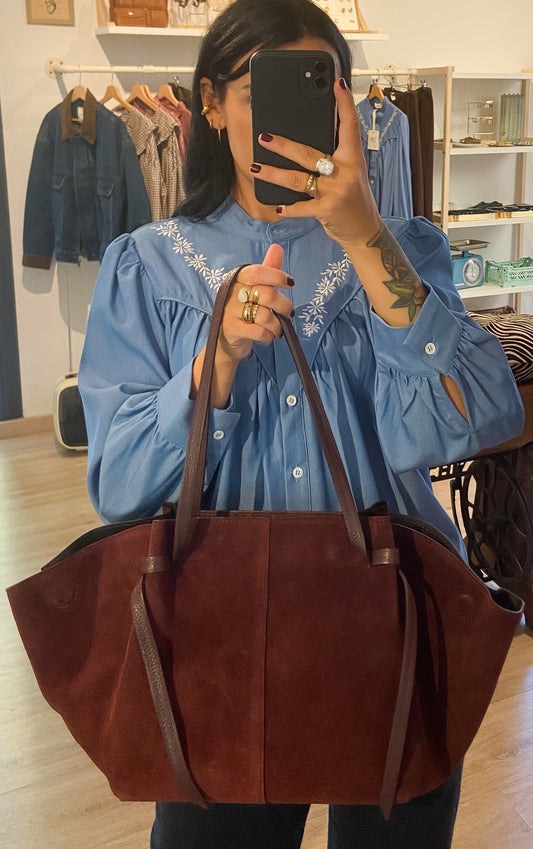 Tote bag “Camille” in suede