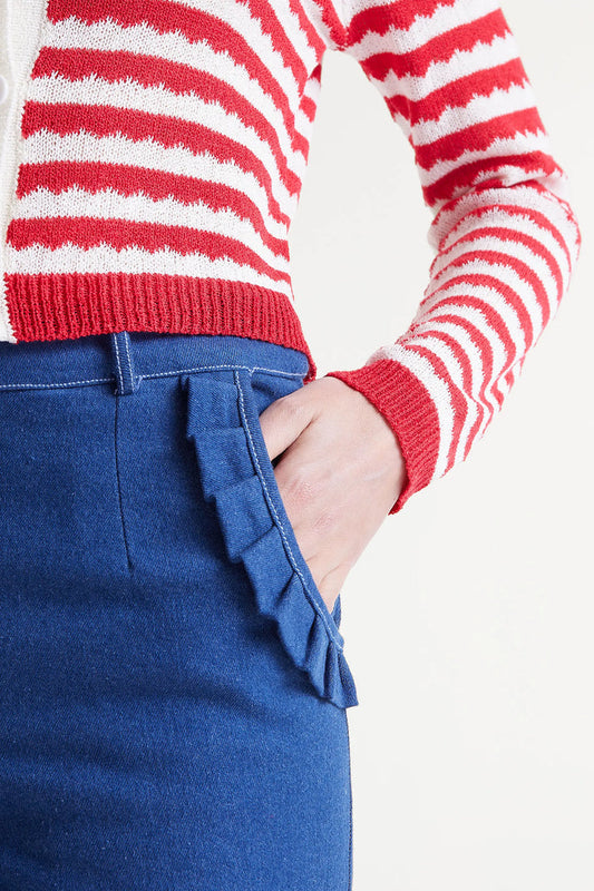 Jeans con volant