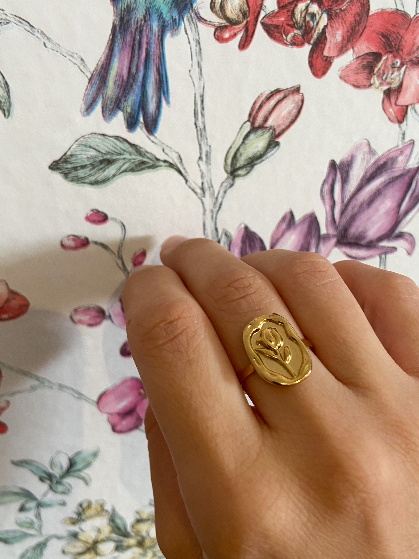 Anello con rosa