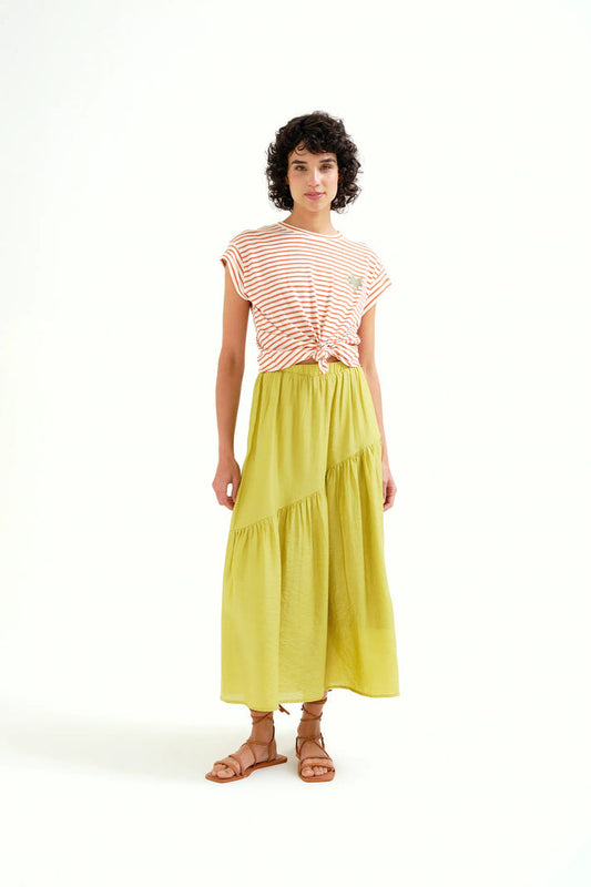 T-shirt a righe con ricamo